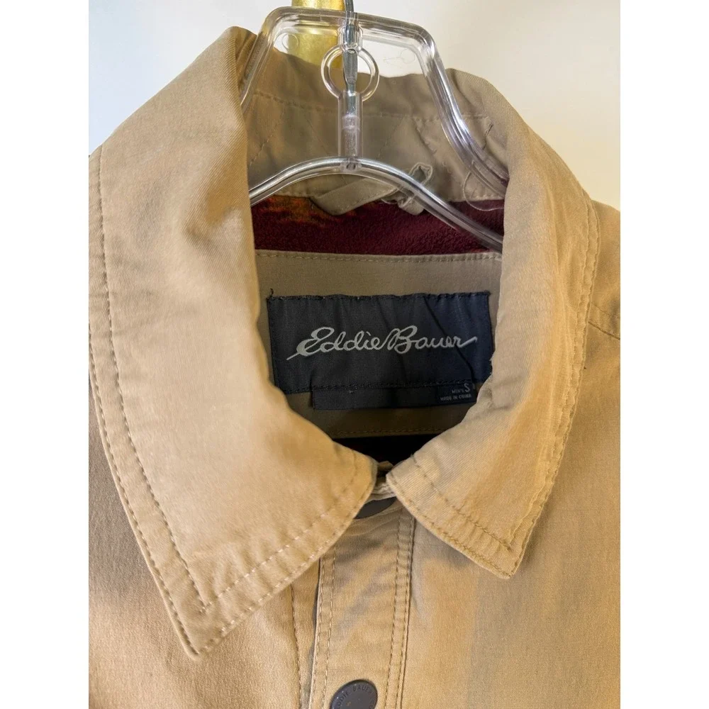 Eddie Bauer Mens S Voyager Fleece Blanket Aztec‎ Lined Jacket Tan Cowboy Western